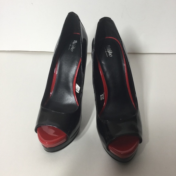 Mossimo Black & Red toe Stiletto High Heels Size 8 - Picture 9 of 14
